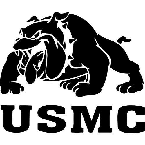2x USMC Bulldog Vinyl Decal Sticker Different color & size for Cars/Window