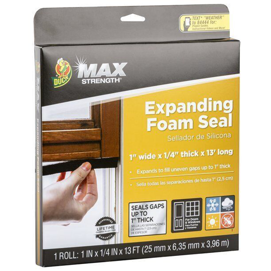 Duck Max Strength Expanding Foam Seal for Door and Windows, 1 in. x .25 in. x 13