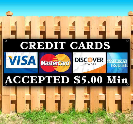 CREDIT CARD ACCEPTED $5 MINIMUM Advertising Vinyl Banner Flag Sign 18" 24" 52"