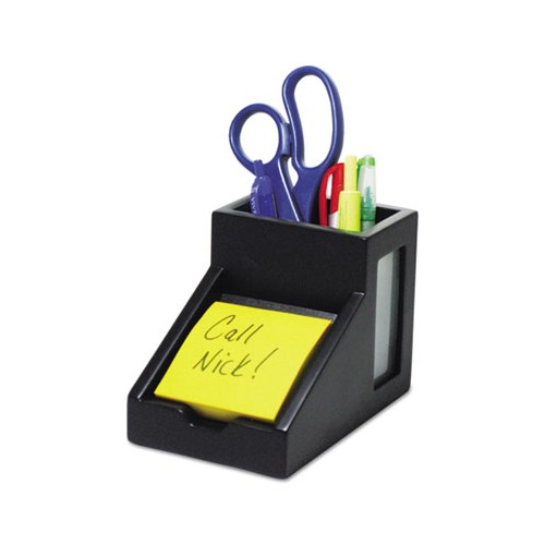 Midnight Black Collection Pencil Cup with Note Holder