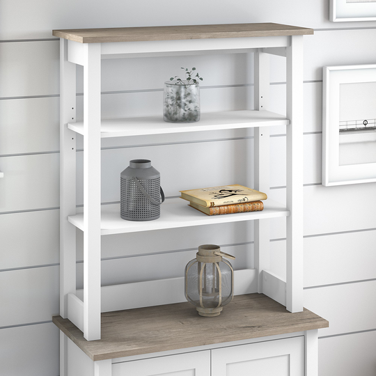 White and Gray Storage Hutch - Mayfield