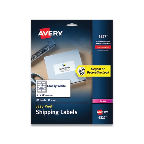 Glossy White Easy Peel Mailing Labels with Sure Feed Technology
