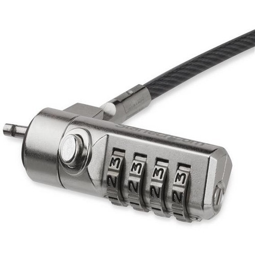StarTech.com Laptop Cable Lock - With Swivel Hinge - 2 m / 6.5' Cable - Portable 4-Digit Combination Lock - Resettable - Locking Security Cable for La
