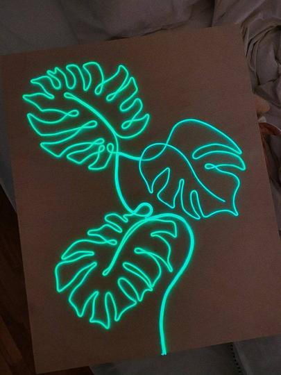 Monstera Plant Neon Sign El Wire Signs Wall Art, Custom, Decor, Gift Neon light