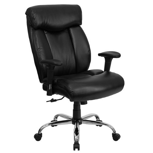 Flash Furniture - HERCULES Series Big & Tall 400 lb. Rated Executive Ergonomic Office Chair with Full Headrest & Arms - Black LeatherSoft
