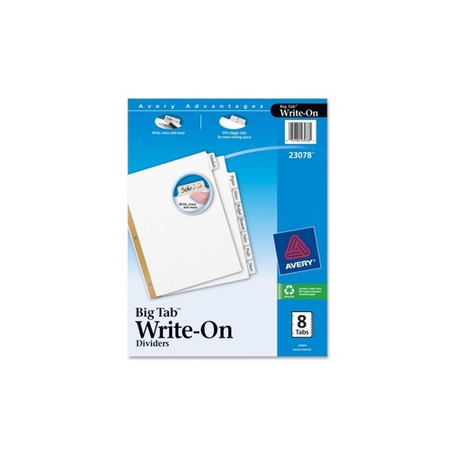 Avery Big Tab Write & Erase Dividers - Reinforced Gold Edge