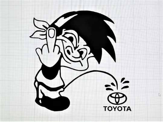 Calvin Pee On Toyota Die-Cut Vinyl Indoor Outdoor Car Window Decal Sticker