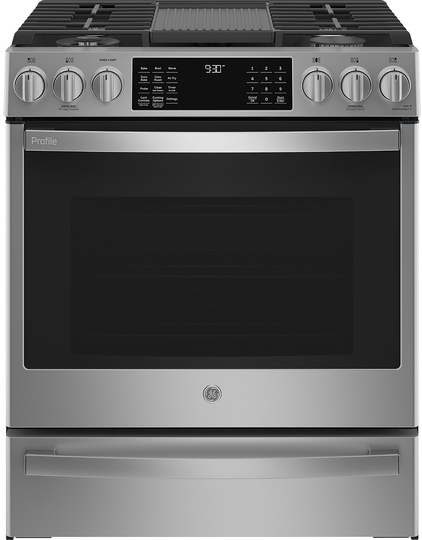 GE Profile ADA 30" Fingerprint Resistant Stainless Steel Smart Slide-In Convection Gas Range With Air Fry