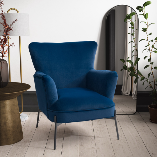 Elwood Wingback Accent Chair in Blue