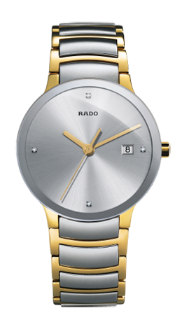 Rado Centrix Diamonds Quartz Silver Dial Two-Tone Stainless Steel Watch, 38mm