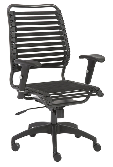 Euro Style Baba Flat Black High Back Office Chair