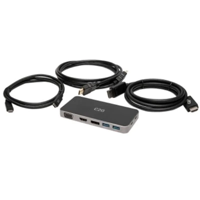C2G USB-C 7-in-1 Dual Display Dock Kit for Laptops