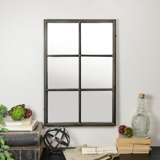 Dark Bronze Metal Framed Wall Mirror