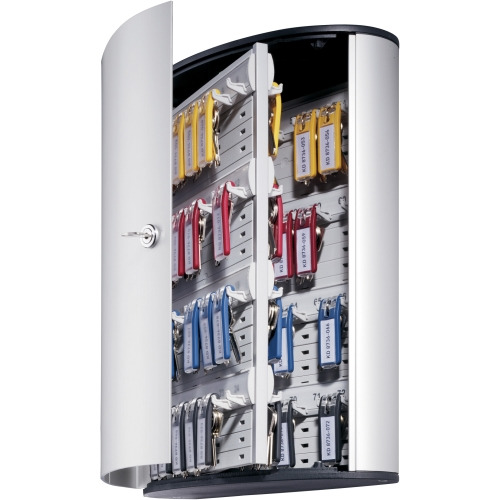 DURABLE Brushed Aluminum Keyed Lock 72-Key Cabinet