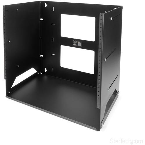 StarTech.com 8U Wallmount Server Rack with Built-in Shelf - Solid Steel - Adjustable Depth 12in to 18in