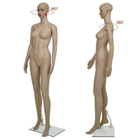 68.90" Female Mannequin Display Full Body Head Turns Dress Form W/ Base