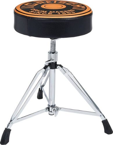 Gretsch Drums - Drum Throne with Round Badge Logo - Black With Orange Writing