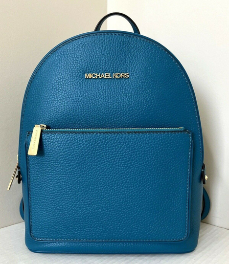 Neuf Michael Kors Adina M Sac à Dos Galets Cuir Lagon Avec Poussière Sac