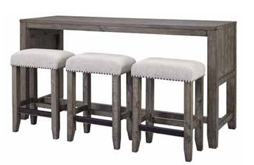 Tustin Gray Sofa Table and Counter Stools