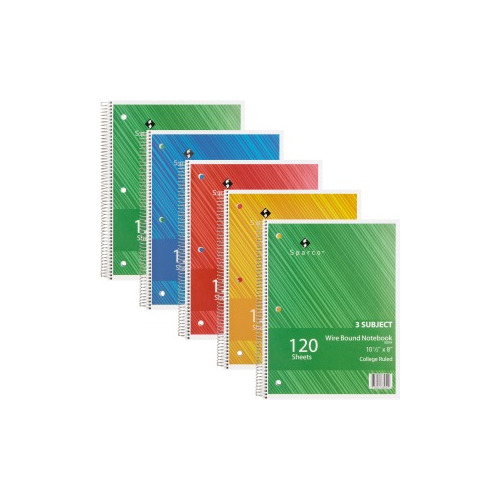 Sparco Wire Bound College Ruled Notebook