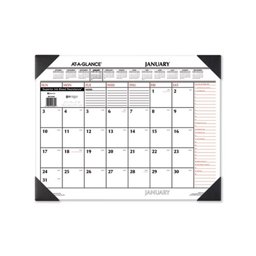 Two-Color Monthly Desk Pad Calendar