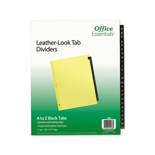 Preprinted Black Leather Tab Dividers