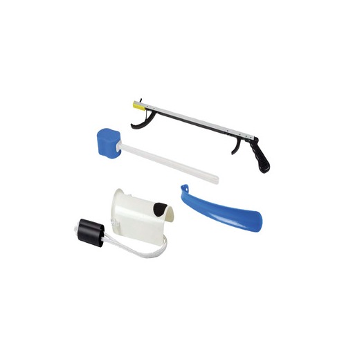 Hip Kit #1: 26" reacher, contoured sponge, sock and stocking aid, 18" plastic shoehorn