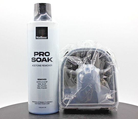 Nailboo Pro Soak Acetone Remover, 16oz & Soaking Tray Set