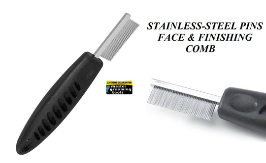 Master Grooming Tools FINE Tooth FACE & FINISHING COMB Ergonomic EYE Ear Cat Dog