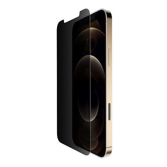 Belkin - ScreenForce Tempered Glass Privacy + Anti-Microbial - iPhone 12 Pro Max