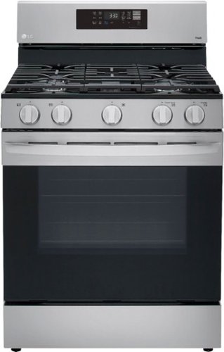 LG - 5.8 Cu. Ft. Freestanding Gas True Convection Range with EasyClean, WideView Window and AirFry - Stainless steel