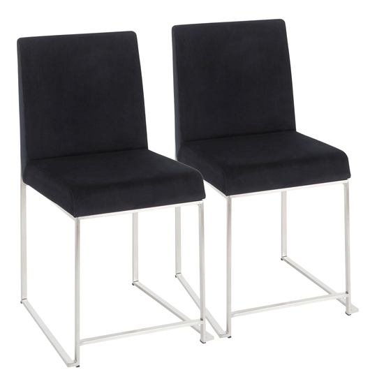 Set of Black and Silver Dining Chairs