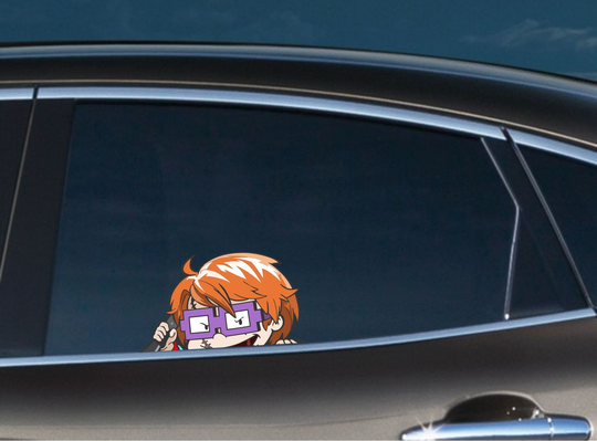 Chuckie Rugrats Peeking Tablet Window Vinyl Decal Cute Kids Cartoon Stickers