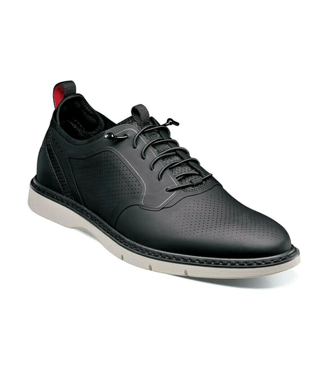 Stacy Adams Synchro Plain Toe Elastic Lace Up Sneaker Black Shoes 25518-001