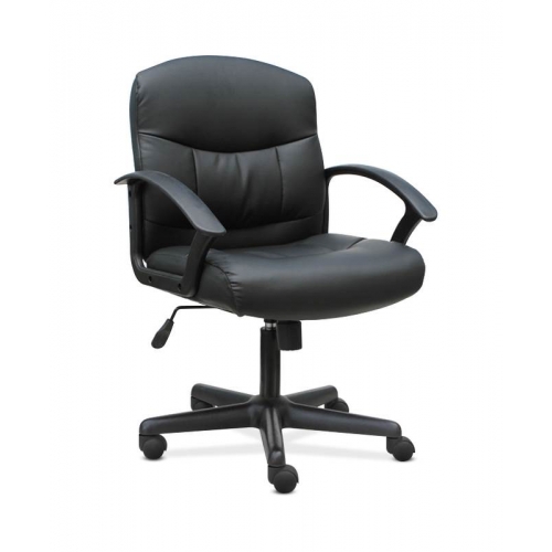 The HON Company basyx by HON Mid-Back Task Chair, Black Leather
