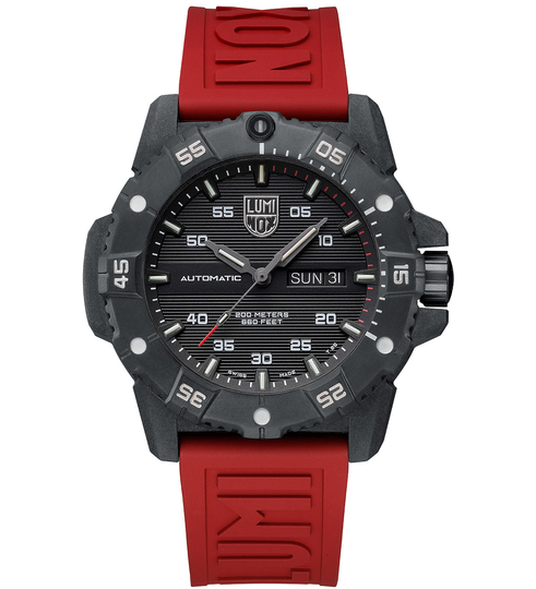Luminox Master Carbon SEAL Automatic 3875 Watch, Red Strap, 45mm