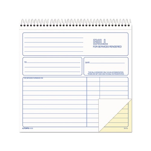 Spiralbound Service Invoices