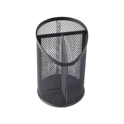 Metal Mesh 3-Compartment Pencil Cup
