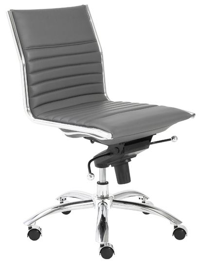 Euro Style Gray Dirk Low Back Without Armrests Office Chair