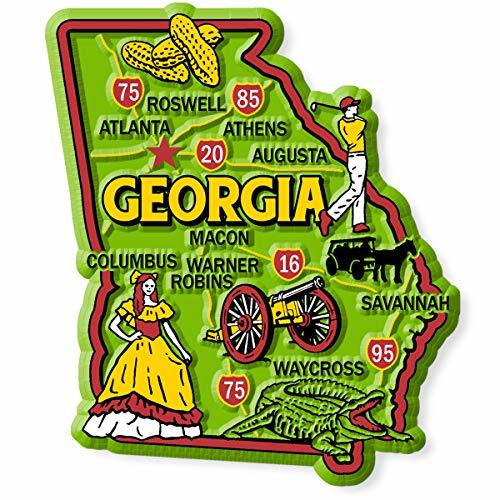 Georgia Colorful State Magnet by Classic Magnets, 2.8" x 3.3", Collectible Souve