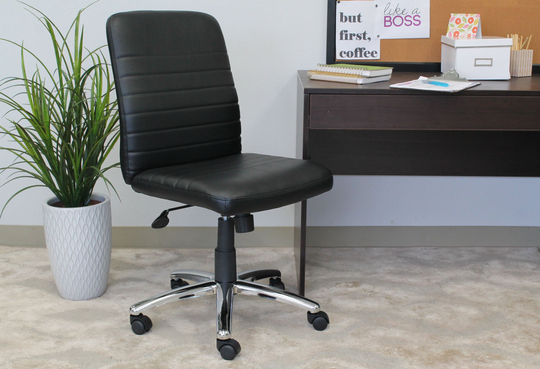 Boss Black and Chrome Retro Office Chair