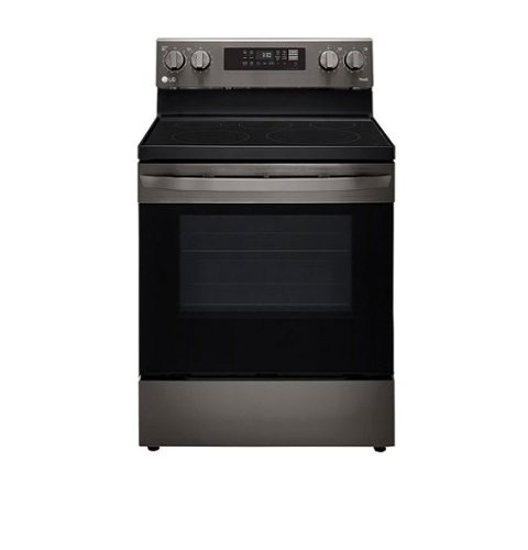 LG - 6.3 Cu. Ft. Smart Freestanding Electric Convection Range with Easy Clean, Air Fry and WideView Window - Black stainless steel