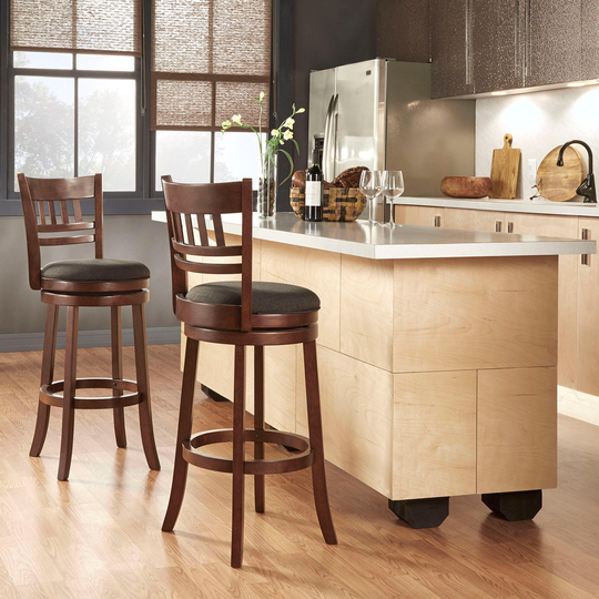 Marion Swivel Stool Window Back Dark Grey