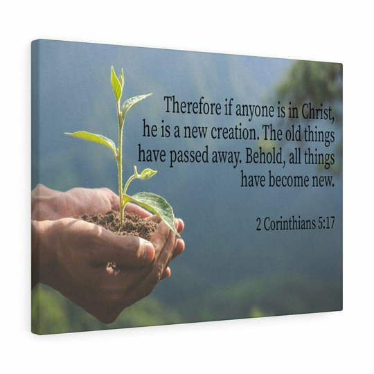 Scripture Toile Anyone Est Un Neuf Création 2 Corinthiens 5:17 Chrétien Mur Art