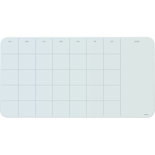 U Brands Magnetic Glass Dry Erase Calendar Board, Only for use with HIGH Energy Magnets, 12 x 23 Inches, Frameless, Marker Included (2341U00-01)