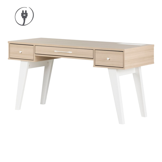 Helsy Soft Elm Light Brown Computer Desk