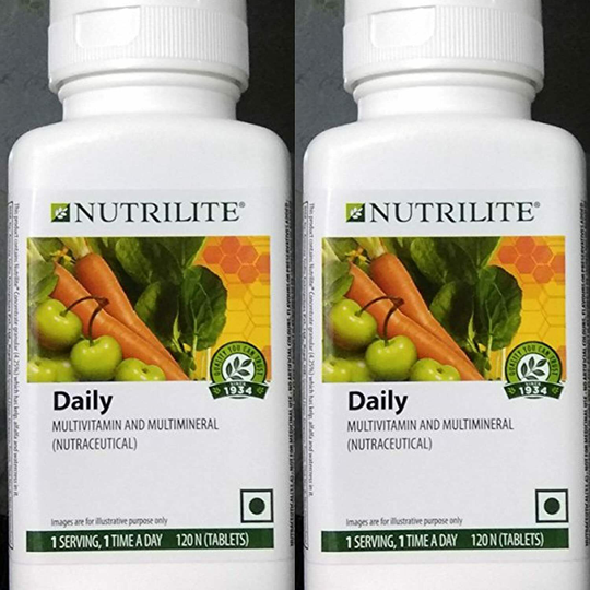 Amway Nutrilite Daily - 120 Tablets -Multivitamin & Multimineral (Pack Of 2)