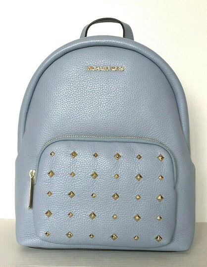 Neuf Michael Kors Erin M Sac à Dos Galets Cuir Pâle Bleu Clous / Poussière Sac
