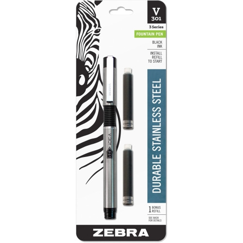 Zebra Pen V-301 Stainless Steel Fountain Pens