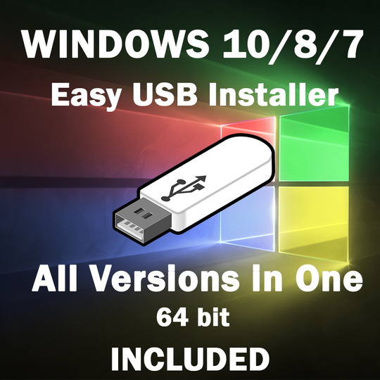 Windows 10, 8, 7 All Versions USB x64 | Reinstall, Recover, Repair PC